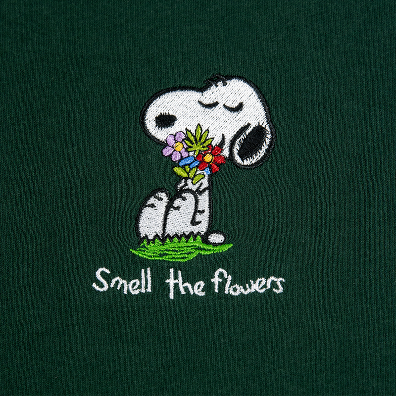Palmah Smell the Flowers Organic Heavy-Weight Tee - Pine Green