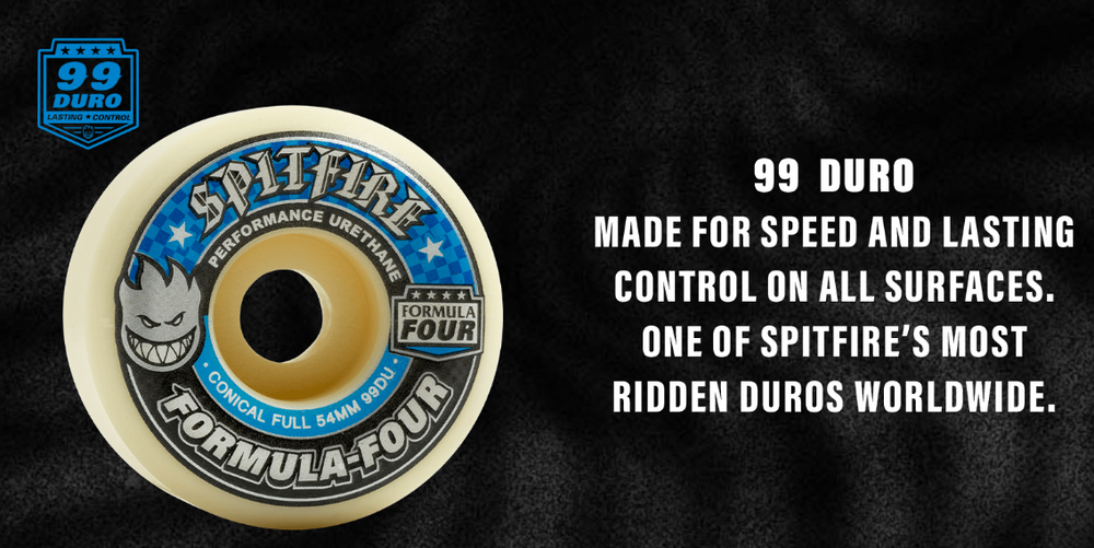 Spitfire Formula Four 99a Conical Full Skateboard Wheel – Evolve Spitfire Formula Four 99a Conical Full Skateboard Wheel – Evolve