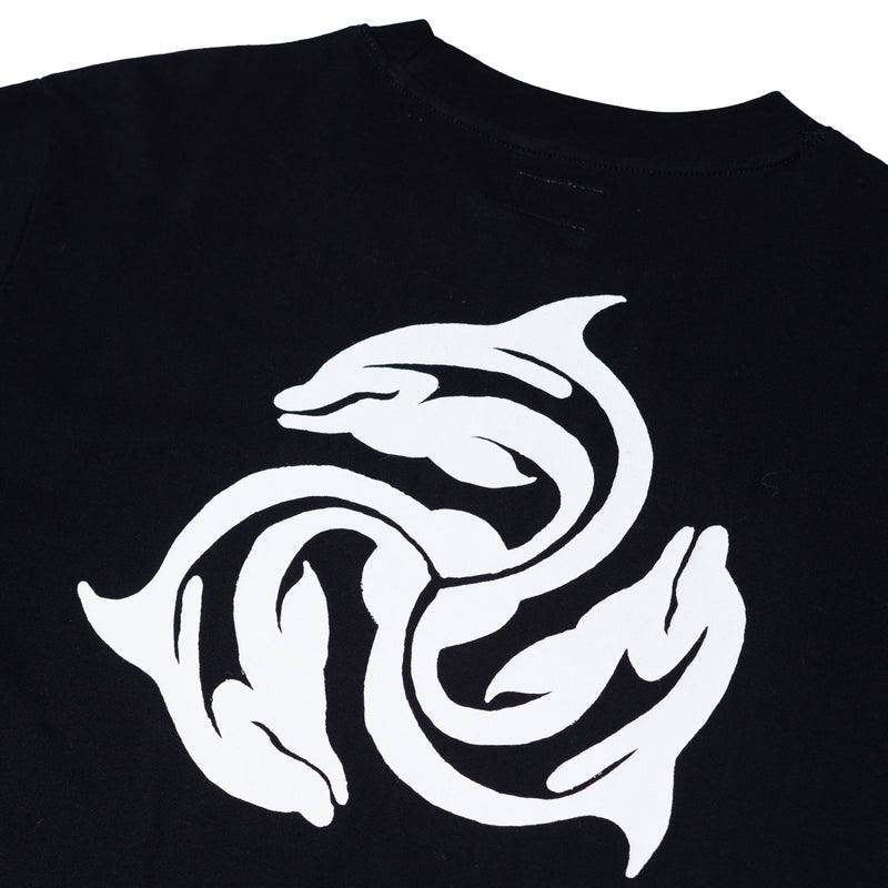 Hoddle Dolphin Logo Tee - Black / White