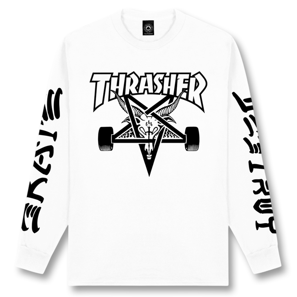 Thrasher Goat Destroy Longsleeve Tee - White | Evolve – Evolve