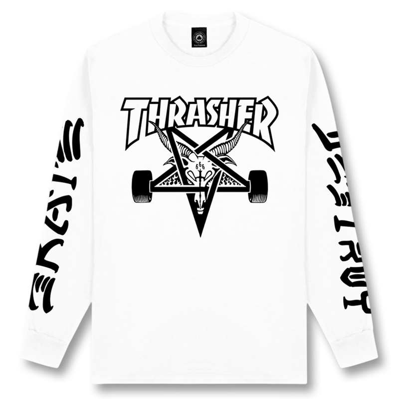 Thrasher Goat Destroy Longsleeve Tee - White | Evolve – Evolve