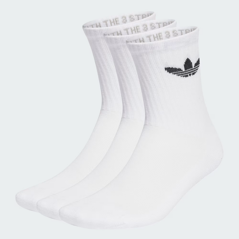 Adidas Cushioned Trefoil Crew Socks 3 Pairs - White