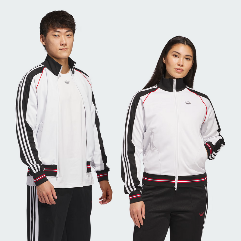 Adidas Tyshawn Track Jacket - Crystal White / Black / Better Scarlet