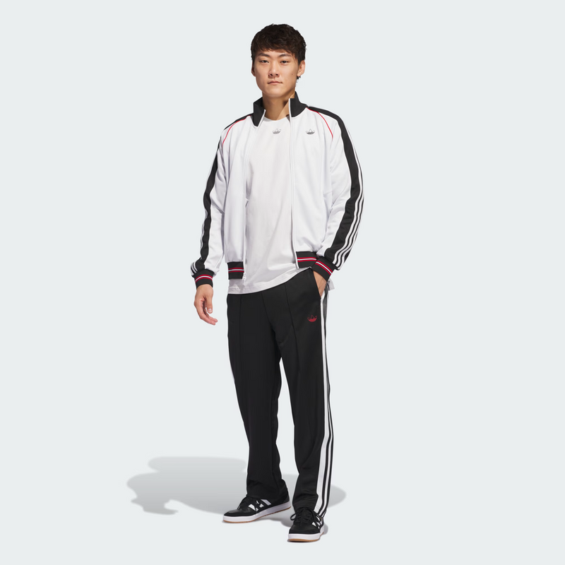 Adidas Tyshawn Track Jacket - Crystal White / Black / Better Scarlet