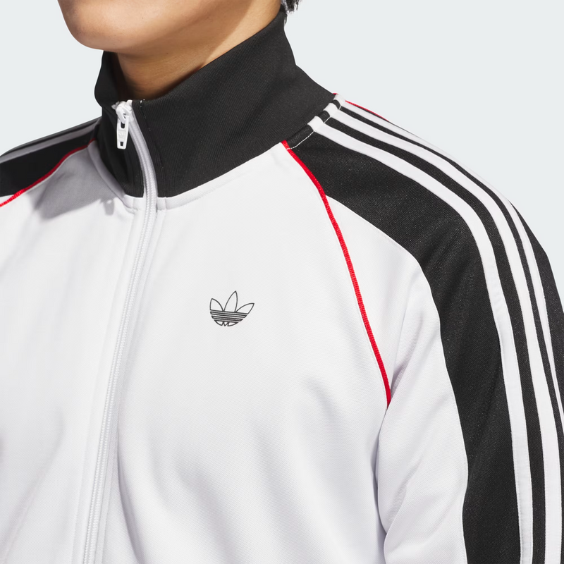 Adidas Tyshawn Track Jacket - Crystal White / Black / Better Scarlet