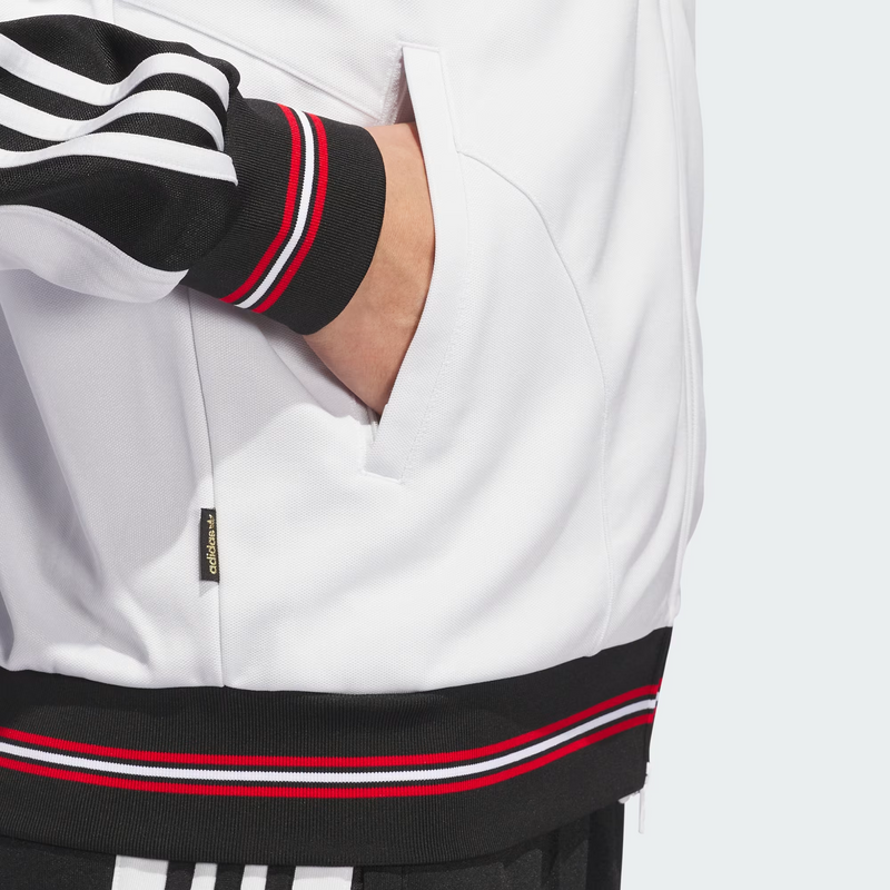 Adidas Tyshawn Track Jacket - Crystal White / Black / Better Scarlet