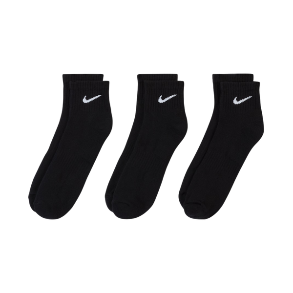 Nike Cotton Cushioned Ankle Socks 3pk - Black
