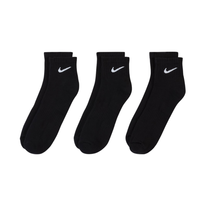 Nike Cotton Cushioned Ankle Socks 3pk - Black