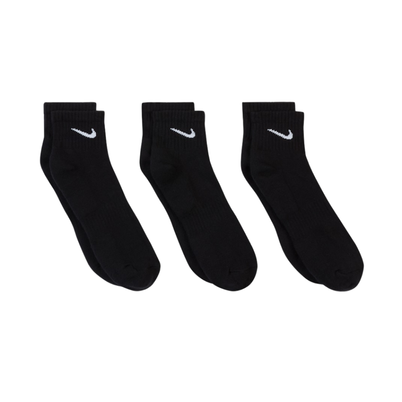 Nike Cotton Cushioned Ankle Socks 3pk - Black