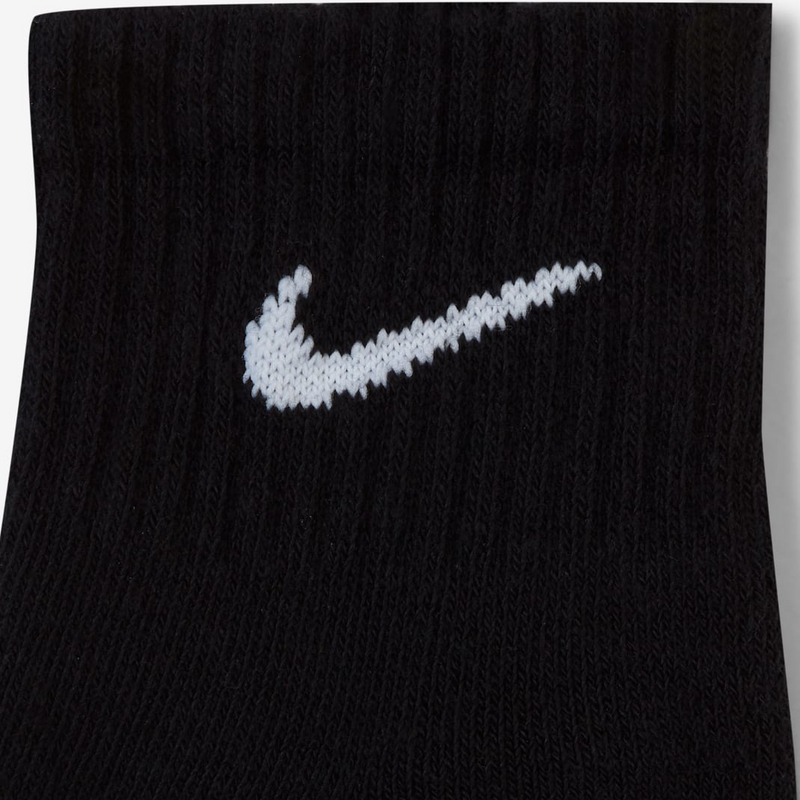 Nike Cotton Cushioned Ankle Socks 3pk - Black