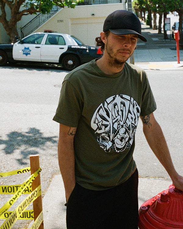 GX1000 Dystopia Gas Mask Tee - Military Green