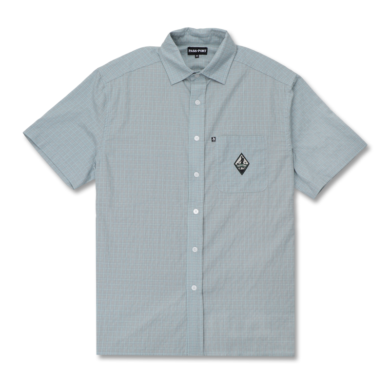 Pass~Port Wanderer Workers Check Shirt Short Sleeve - Ice