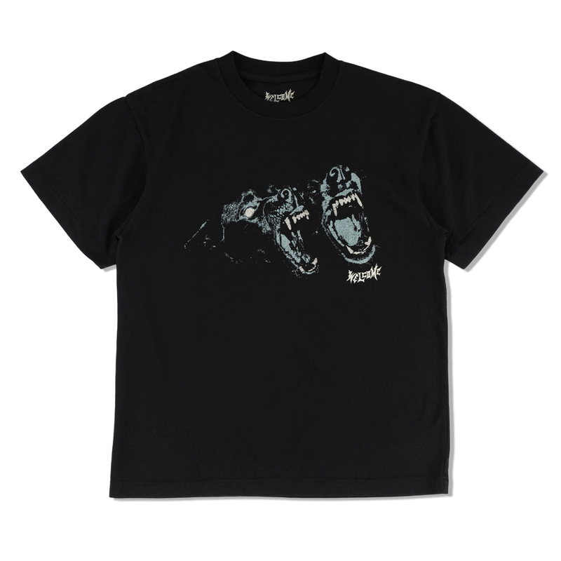 Welcome Woof Garment-Dyed Boxy Tee - Black