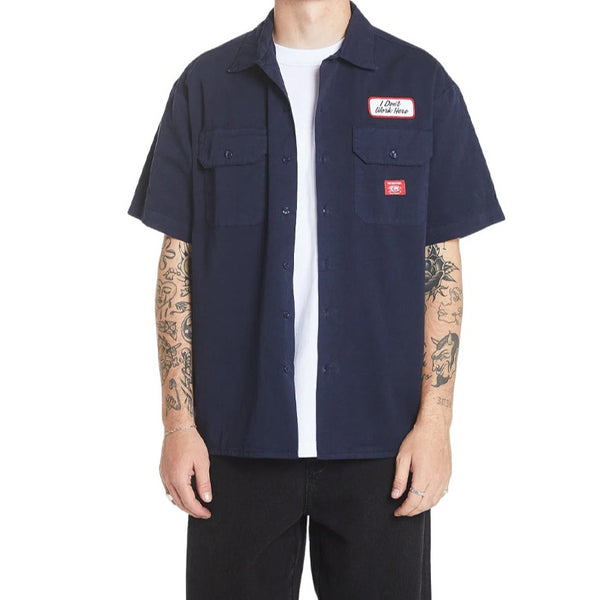 Worship Service Short Sleeve Work Shirt - Navy