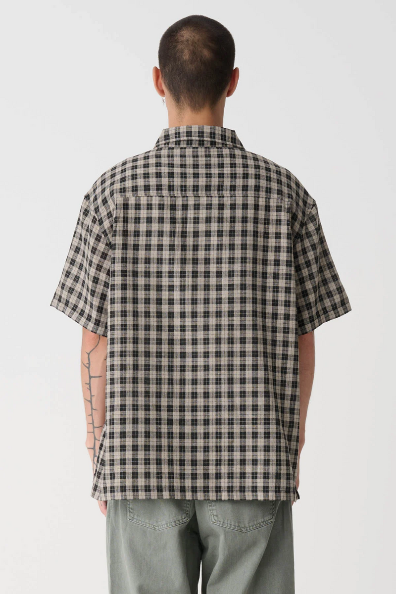 XLarge 91 Oxford Shortsleeve Button Up Tee - Tan / Black