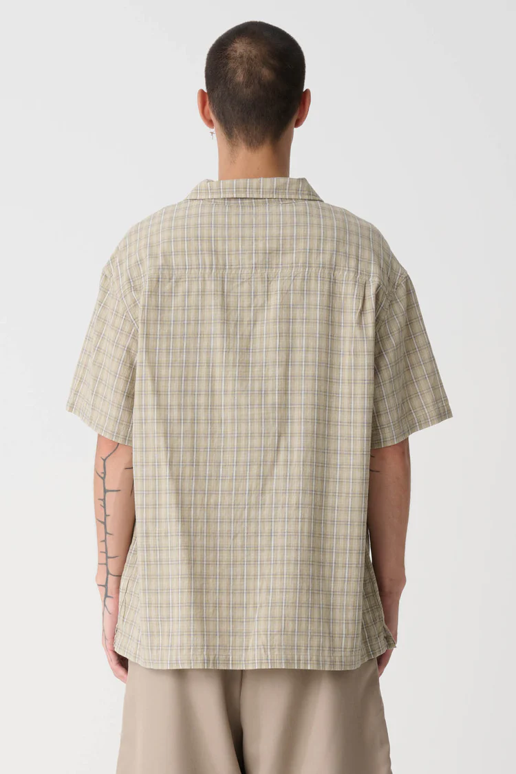 XLarge Switch Check Button Up Shirt - Tan