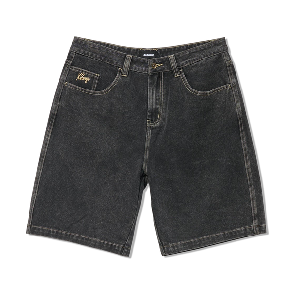 XLarge Folded Crown Bull Denim Shorts - Double Dye Black