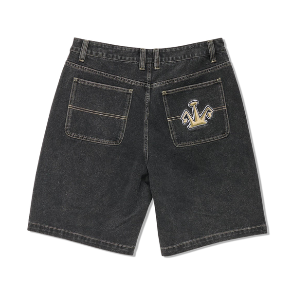 XLarge Folded Crown Bull Denim Shorts - Double Dye Black