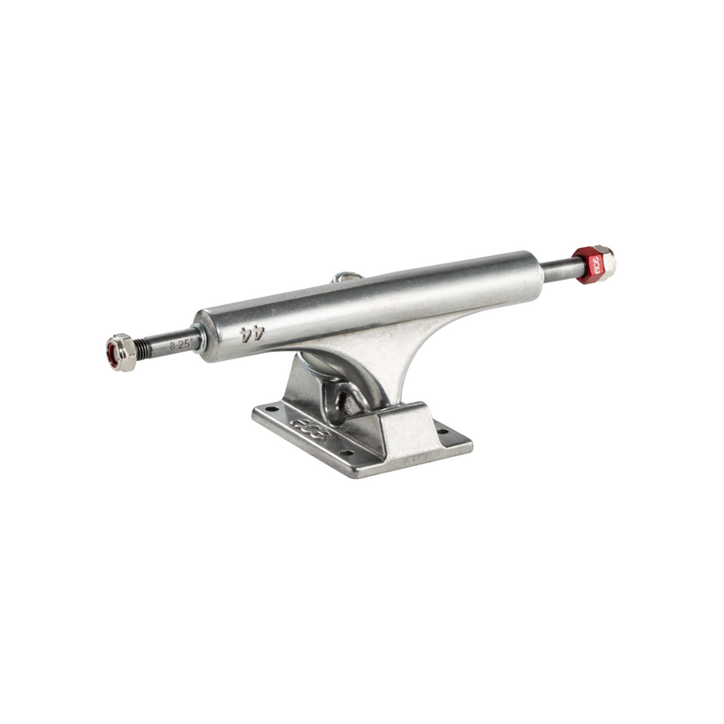 Silver skateboard truck on a white background