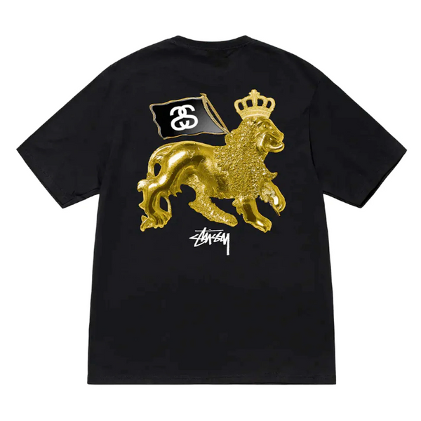 Stussy Gold Lion SS Tee - Black