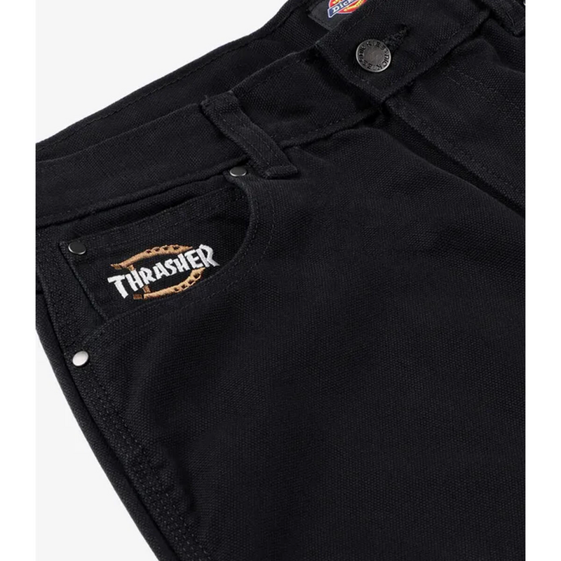 Thrasher x Dickies Double Knee Pants - Black