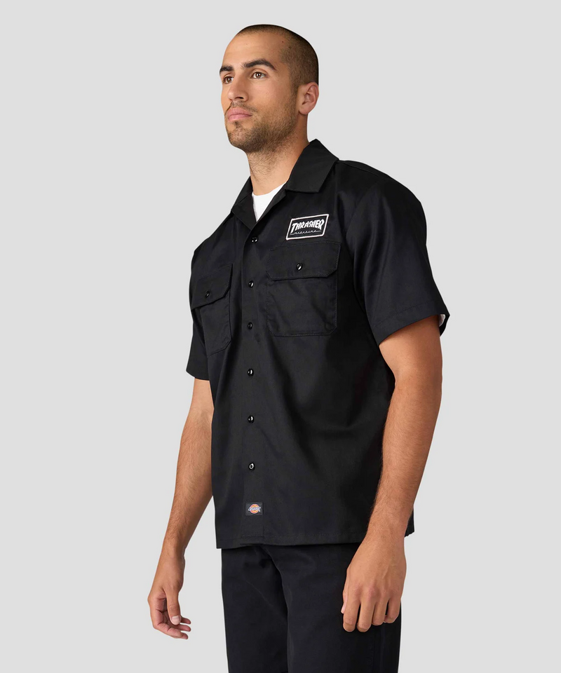 Thrasher x Dickies 1574 Work Shirt S/S - Black
