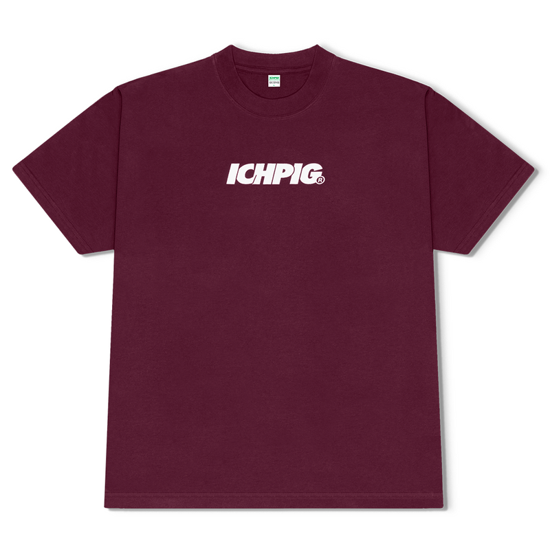 ICHPIG Sprinters Tee - Dark Maroon / White