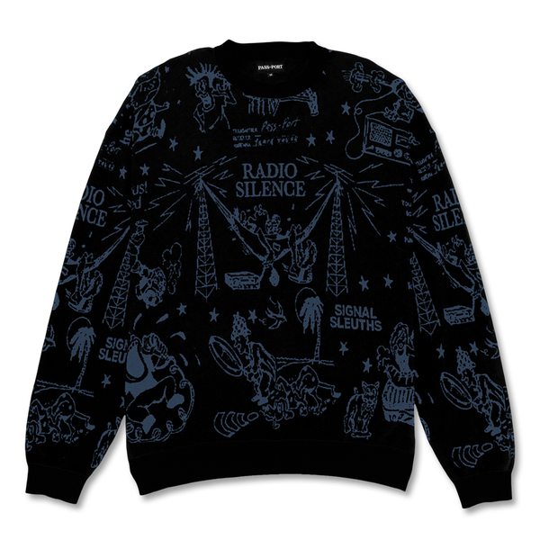 Pass~Port Eyeball Knit Sweater - Black / Harbour Blue