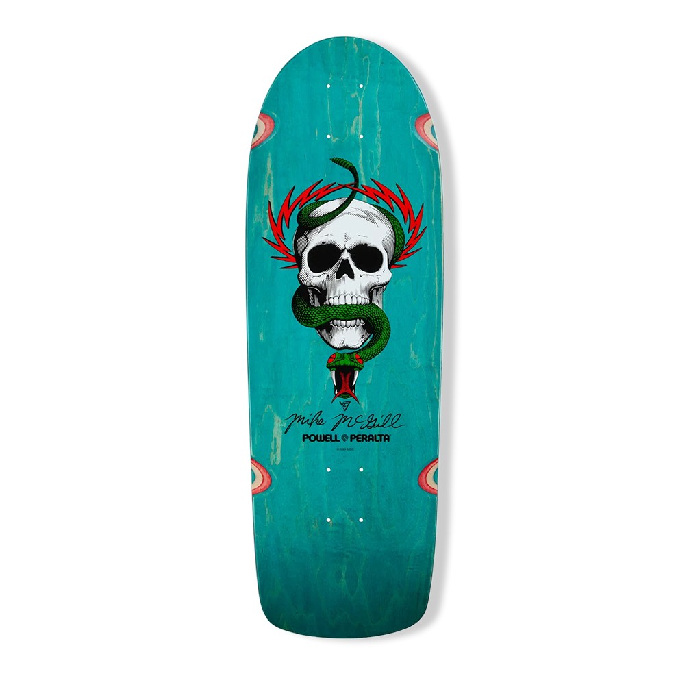Powell Peralta Mike McGill OG Skull Snake 10 Skateboard Deck Teal Evolve Skate Store
