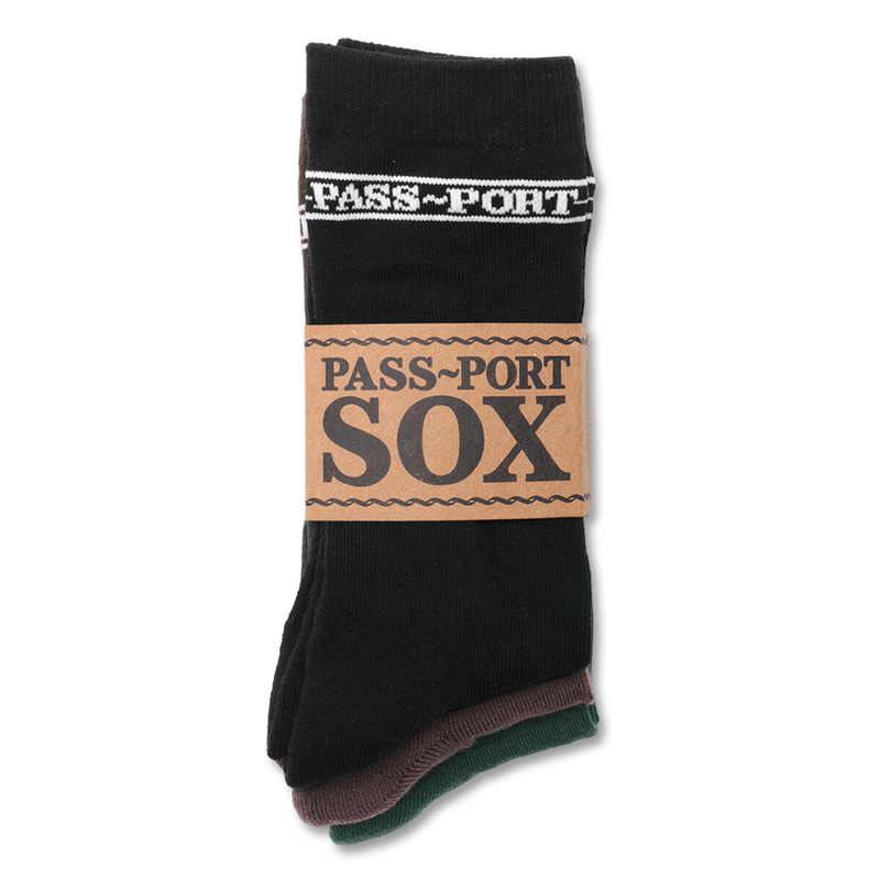 Pass~Port High Socks 3 Pack - Black/Chocolate/Forest