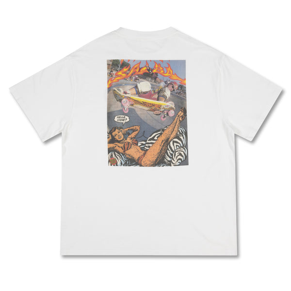 Santa Cruz Salba Hello Ad Box Fit Tee - White