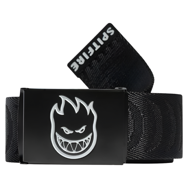 Spitfire Bighead Crescent Jacquard Web Belt - Black/White