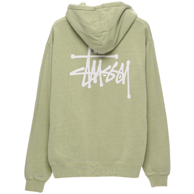 Stussy Graffiti LCB Fleece Hoodie - Olive Grey