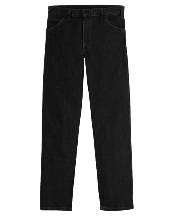 Dickies Relaxed Straight Fit 5-Pocket Denim Jeans - Rinsed Black