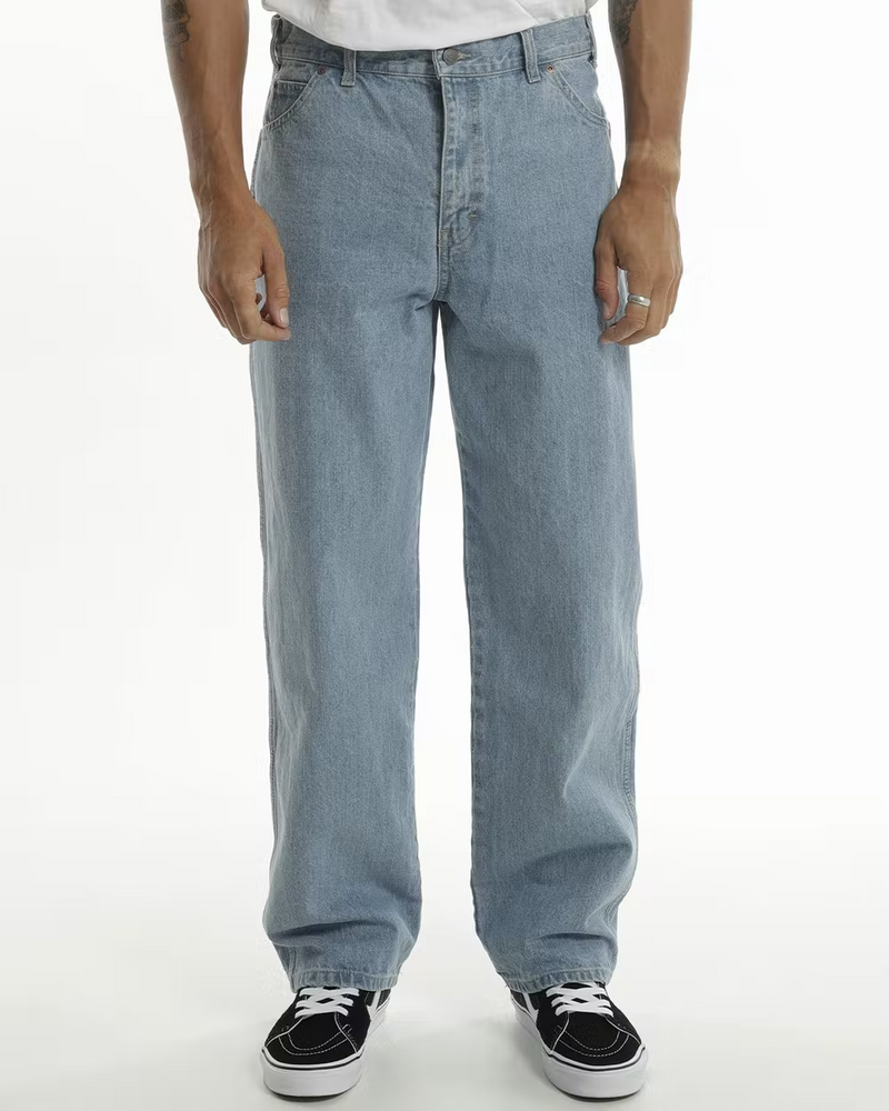 Dickies Relaxed Straight Fit 5-Pocket Denim Jeans - Light Indigo
