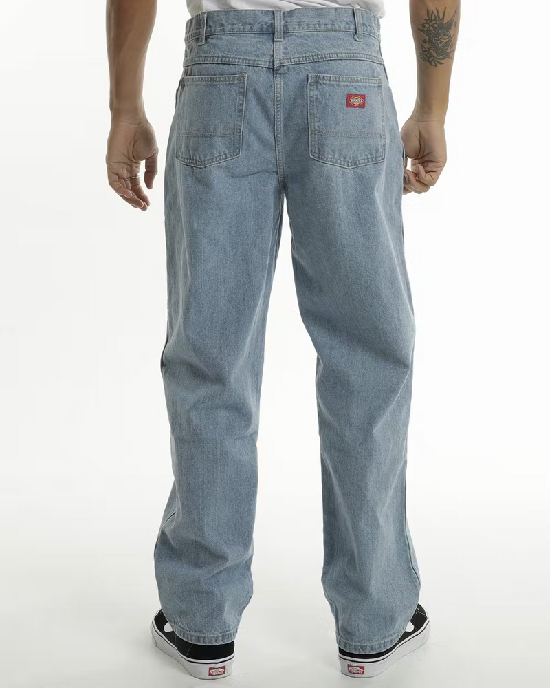 Dickies Relaxed Straight Fit 5-Pocket Denim Jeans - Light Indigo