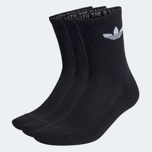 Adidas Cushioned Trefoil Crew Socks 3 Pairs - Black