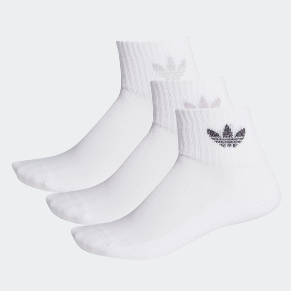 Adidas Mid Ankle Socks - 3 Pair White