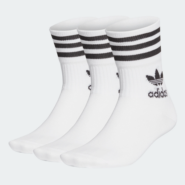 Adidas Mid Cut Crew Socks - 3 Pair White