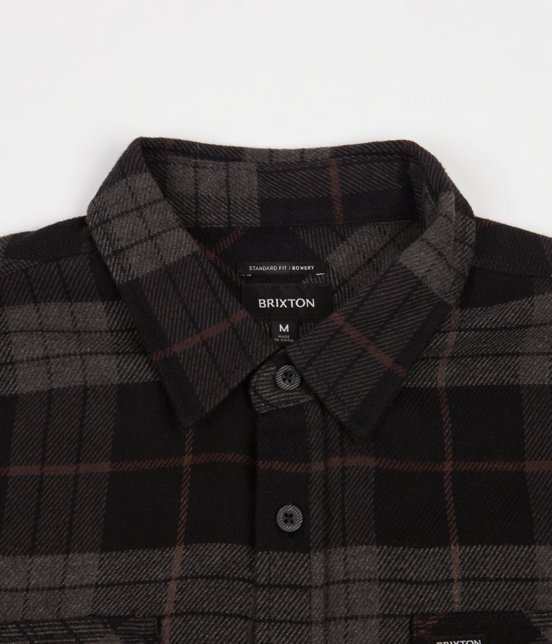 Brixton Bowery L/S Flannel - Black Charcoal