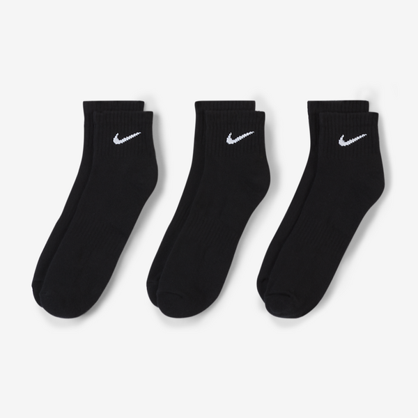 Nike Cotton Cushioned Ankle Socks 3pk - Black