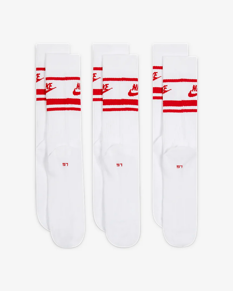 Nike Everyday Essential Crew Socks 3pk - University Red